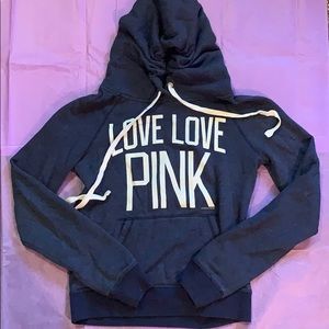 PINK Victoria's Secret Tops - Victoria’s Secret PINK navy blue hoodie PINK Victoria's Secret Tops - Victoria’s Secret PINK navy blue hoodie